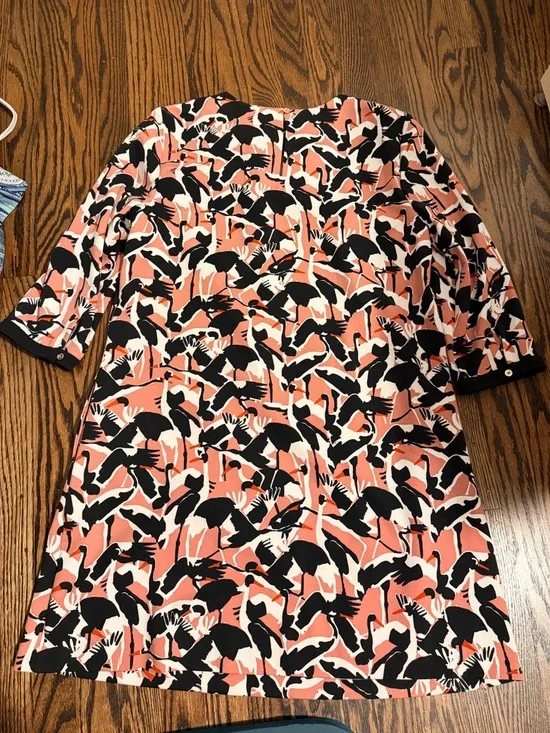 Ted Baker Queta Crane colors by number collection Pink and Black Dress 4 - Picture 2 of 4